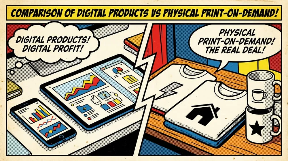 Digital Products vs. Physical POD in 2026: Which is More Profitable?