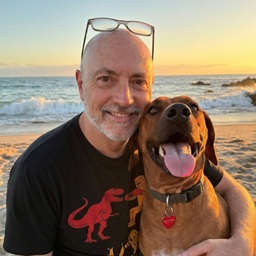 John, the founder, with his dog Tina